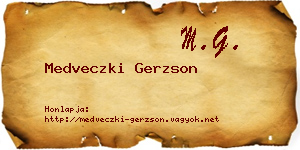 Medveczki Gerzson névjegykártya